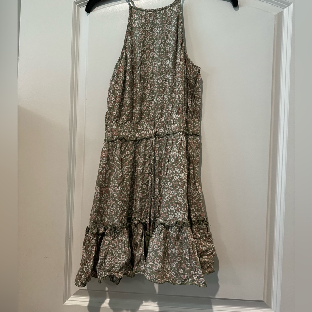 Lulus Green and Pink high neck dress